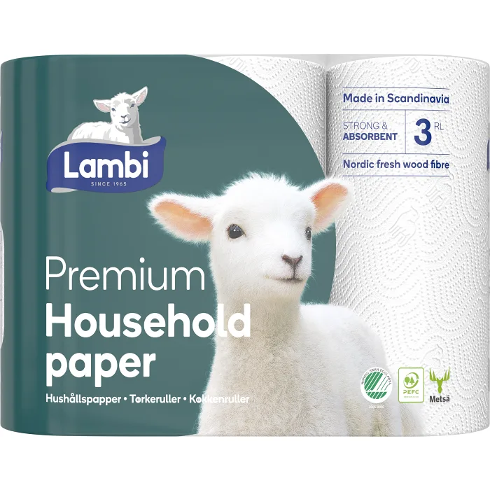 Hushållspapper Premium 3p Lambi