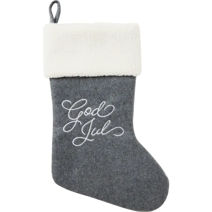 Julstrumpa Grå God Jul ICA