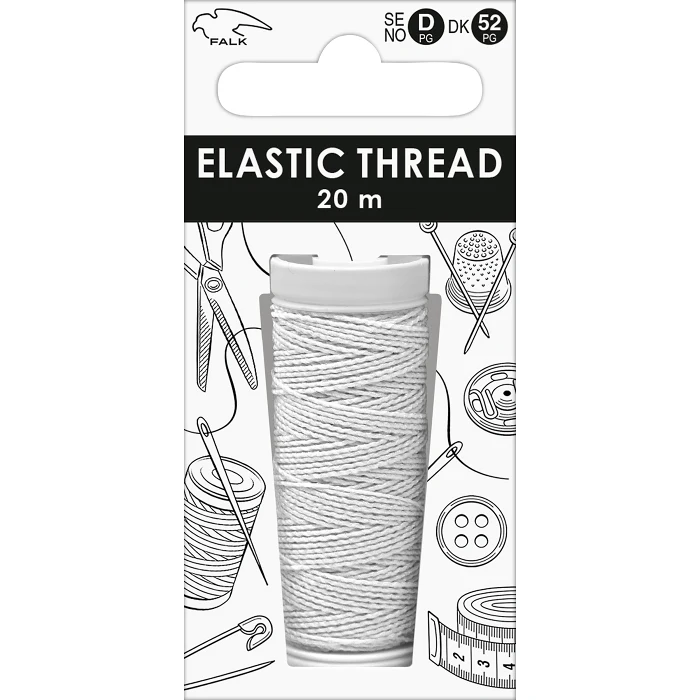 Elastisk Tråd Vit 20m Falk