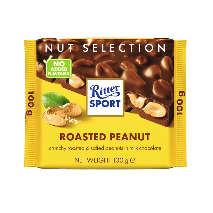 Chokladkaka Rostad Jordnöt 100g Ritter Sport