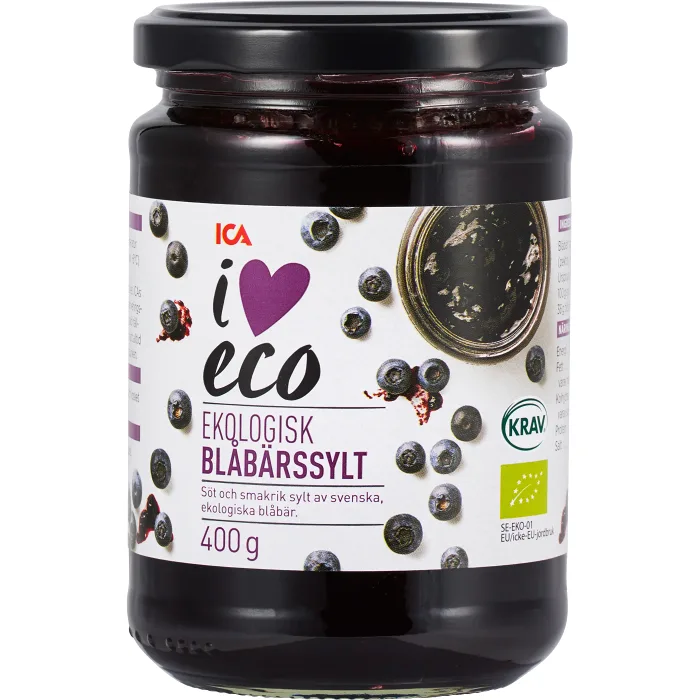 Blåbärssylt 400g KRAV ICA I love eco