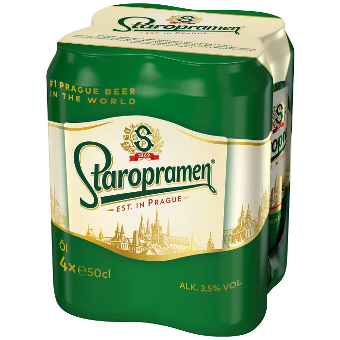 Öl 3,5% 50cl 4-p Staropramen