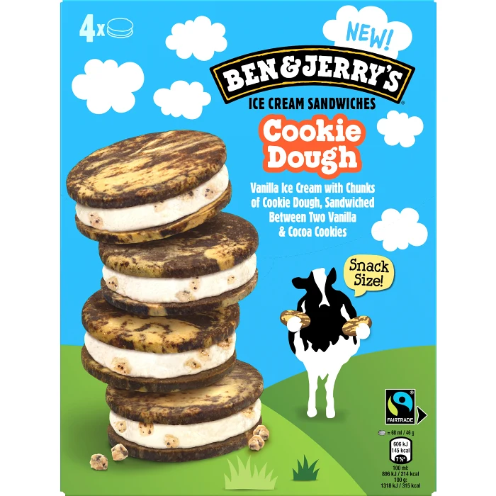 Cookie dough sandwich 4-p Ben & Jerrys