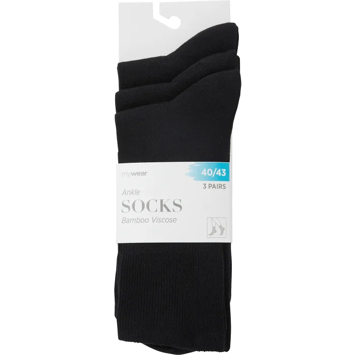 Socka ribb 3p svart 40/43 mywear