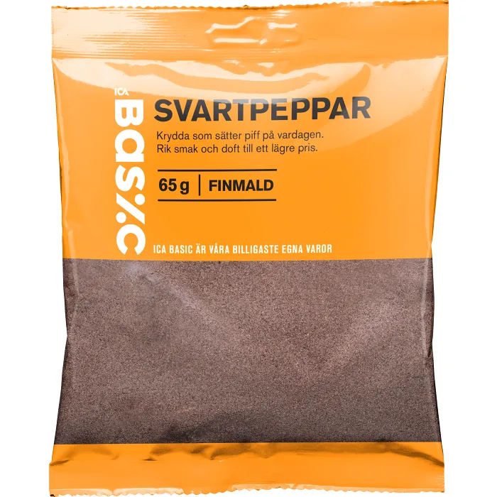 Svartpeppar finmald 65g ICA Basic