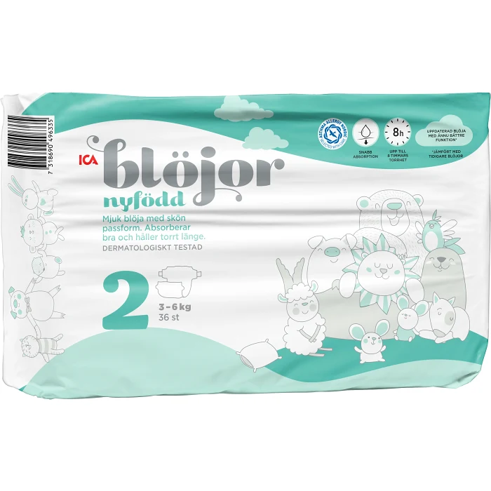 Blöjor Nyfödd Strl 2 3-6kg 36-p ICA