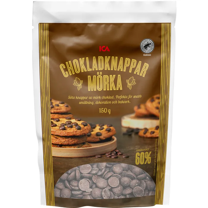 Chokladknappar Mörk Choklad 150g ICA