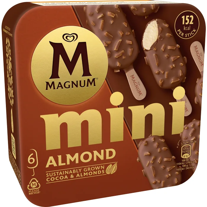 Glass Magnum Mini Almond 6-p Magnum