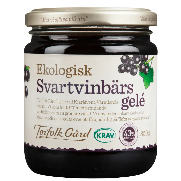 Svartvinbärsgelé 350g KRAV Torfolk Gård