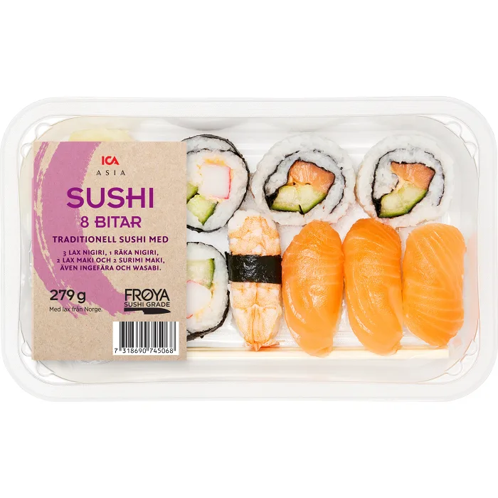 Sushi 8 bitar 279g ICA Asia