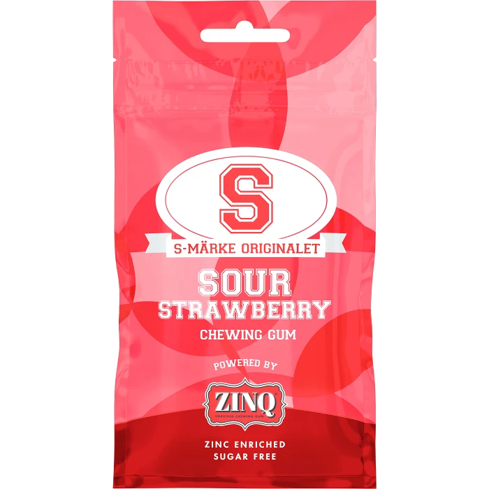 Tuggummi Sour Strawberry 31,5g Zinq