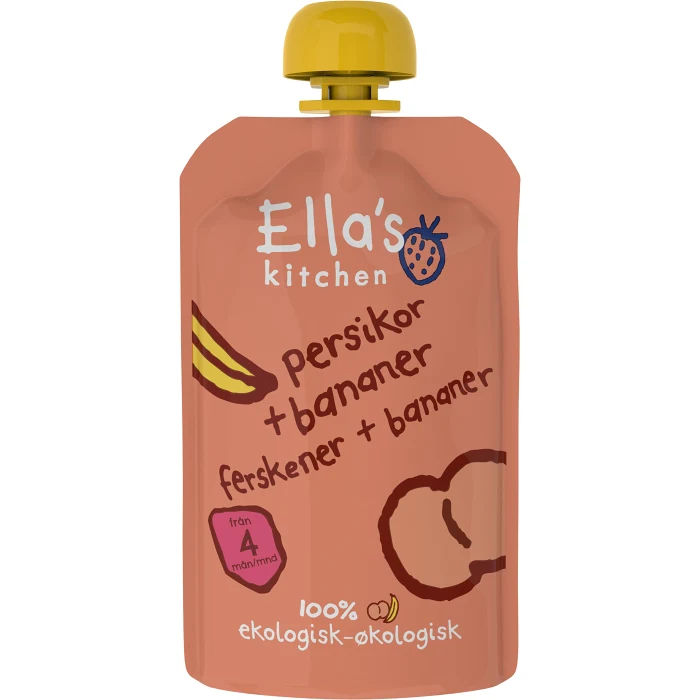 Persikor & bananer Från 4m Ekologisk 120g Ellas Kitchen
