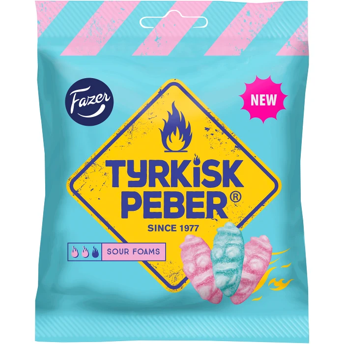 Godispåse Tyrkisk Peber Sour Foams 80g Fazer