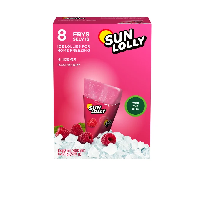 Isglass Hallon Ej fryst 8-p 480ml Sun Lolly