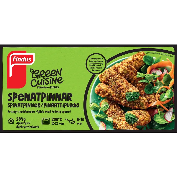 Spenatpinnar Green Cuisine 284g Findus