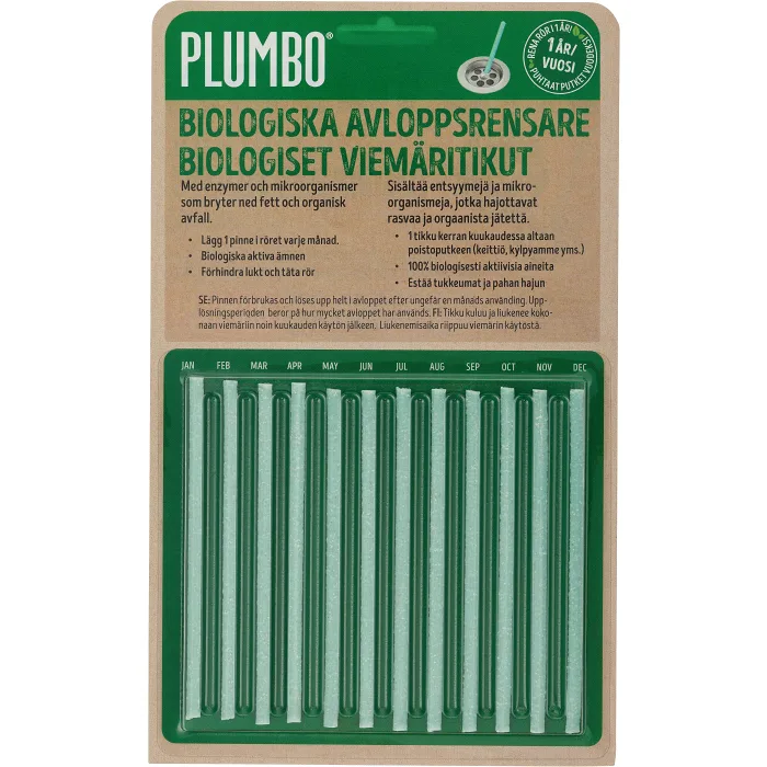 Rengöring Bio Avloppsrensare Pinnar Bio12 Styck Plumbo