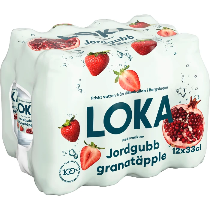 Kolsyrat Vatten Jordgubb & Granatäpple 33cl 12-p Loka