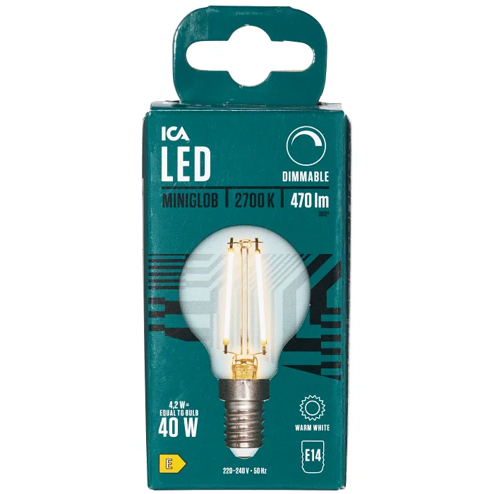 LED Klot E14 470lm(40W) Dimbar ICA