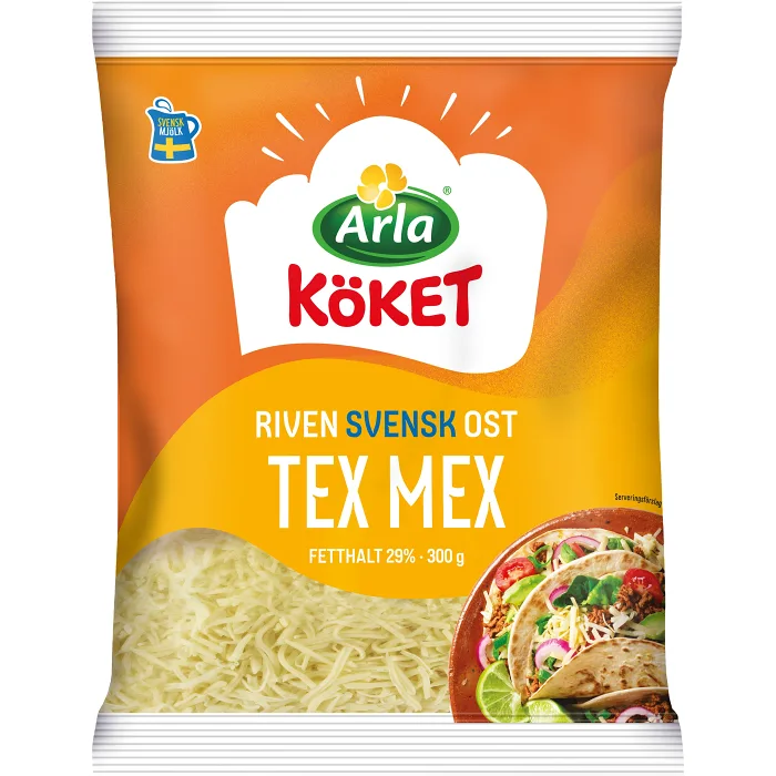 Riven ost Texmex 29% 300g Arla Köket