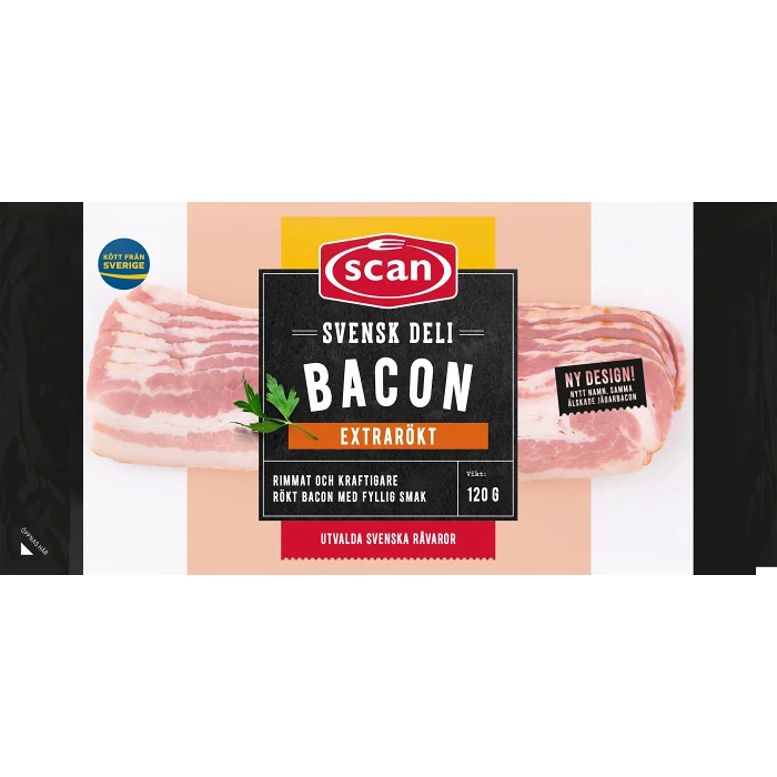 Bacon Extrarökt 120g Svensk Deli Scan