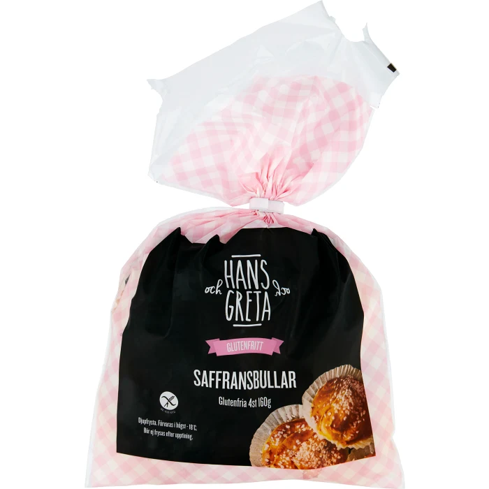 Saffransbullar Glutenfri 4-p 160g Hans och Greta