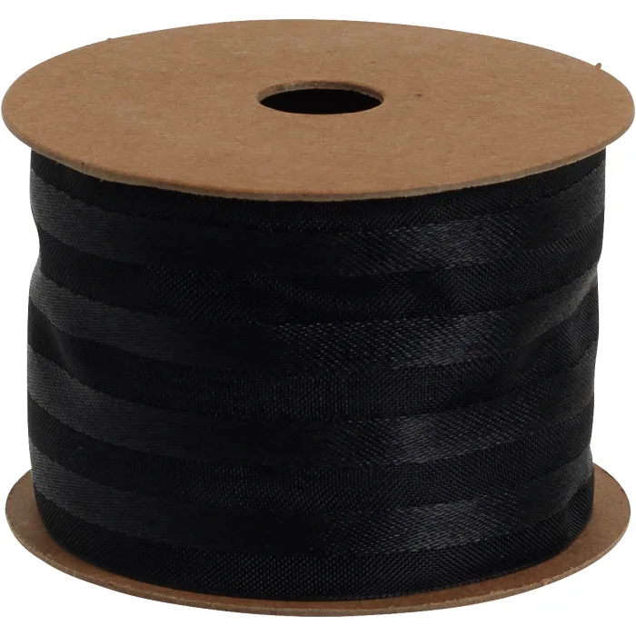Organzaband randig svart 4 cm