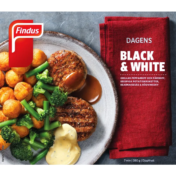 Black & white Fryst 380g Findus