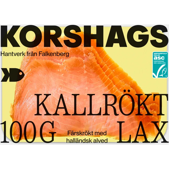 Laxfilé Färsk Kallrökt 100g Miljömärkt Korshags