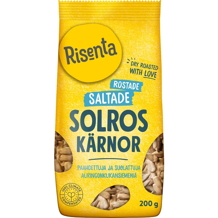 Solroskärnor Torrostade & lättsaltade 200g Risenta