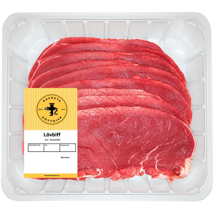 Lövbiff Färsk av innanlår ca 1kg Hacksta Köttdisk