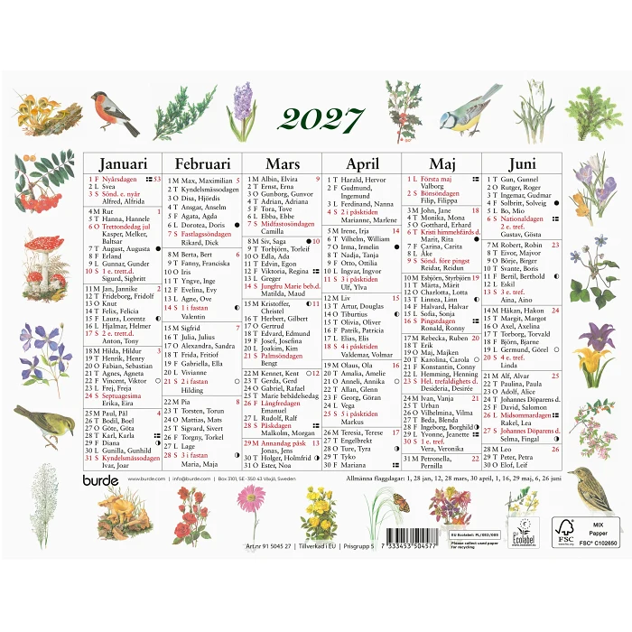Kalender Lilla Naturalmanackan 2027