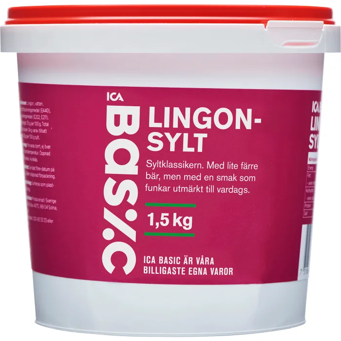 Lingonsylt 1,5kg ICA Basic