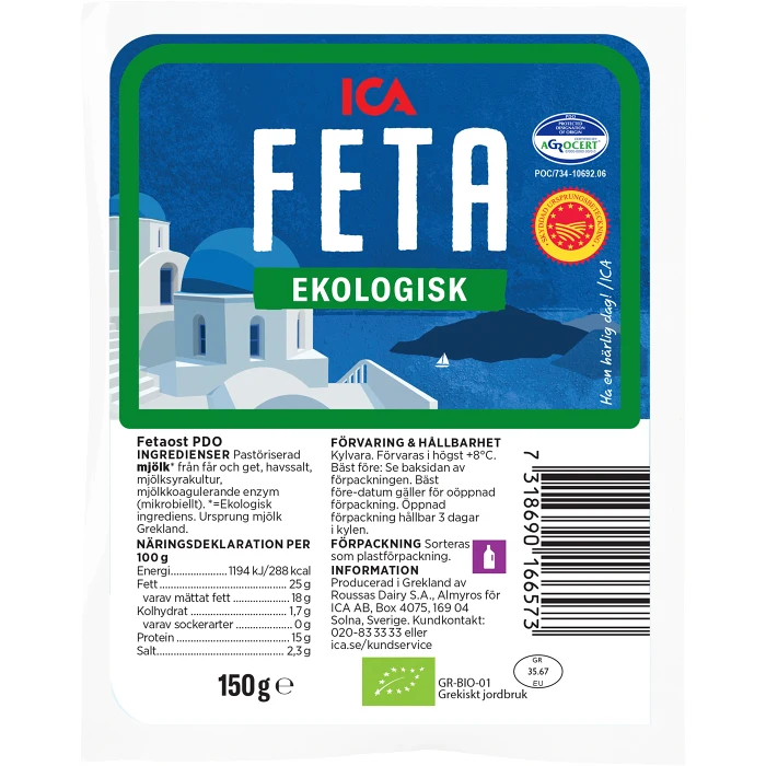Fetaost Ekologisk 150g ICA