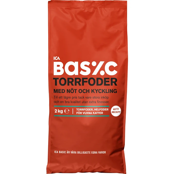 Kattmat Torrfoder Nöt Kyckling 2kg ICA Basic