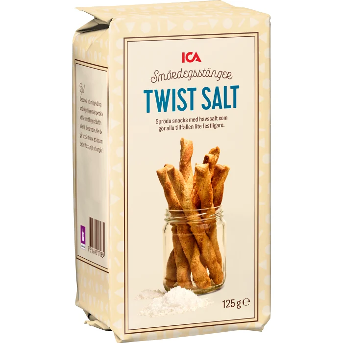 Smördegsstänger Twist salt 125g ICA