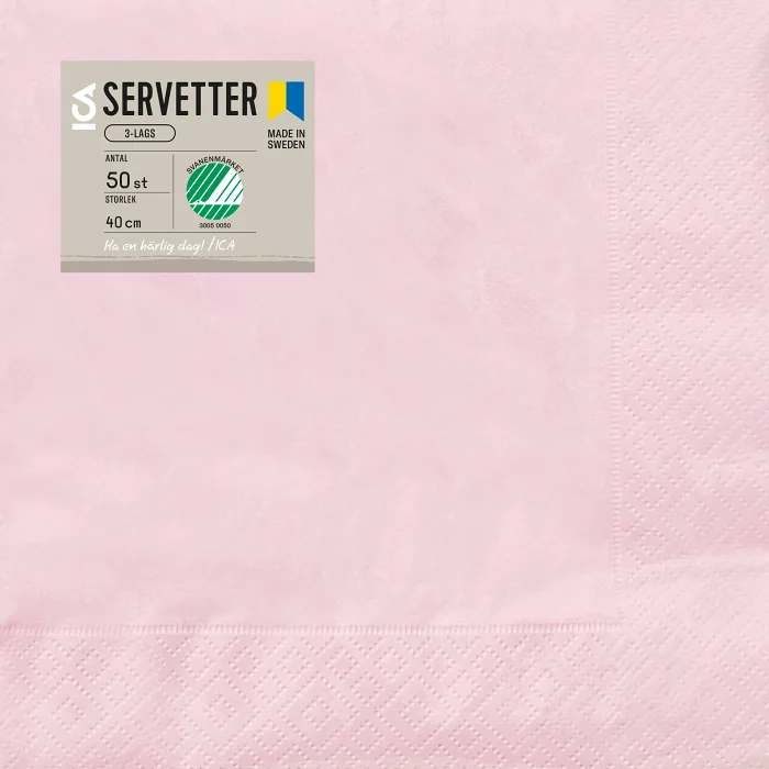 Servett 40cm Ljusrosa 50p
