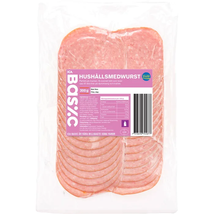 Hushållsmedwurst 300g ICA Basic