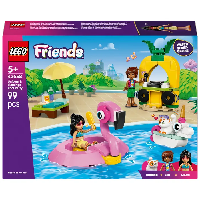LEGO Friends Poolparty enhörning och flamingo 42658