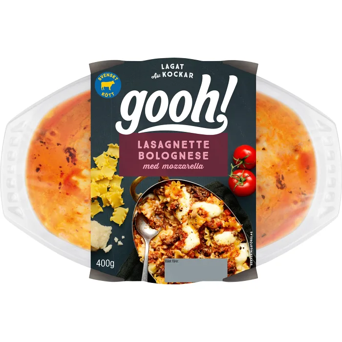 Färdigmat Lasagnette bolognese med mozzarella 400g Gooh