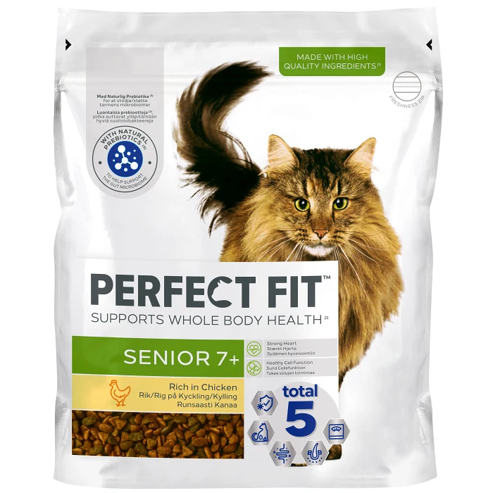 Kattmat torr Katt Senio Kyckl 750g Perfect Fit