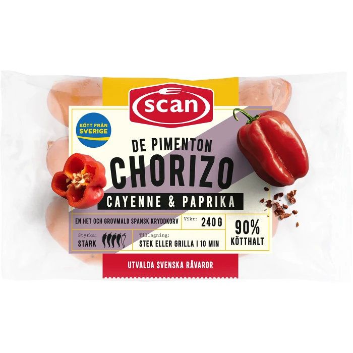 Chorizo de pimenton 90% Kötthalt 240g Scan