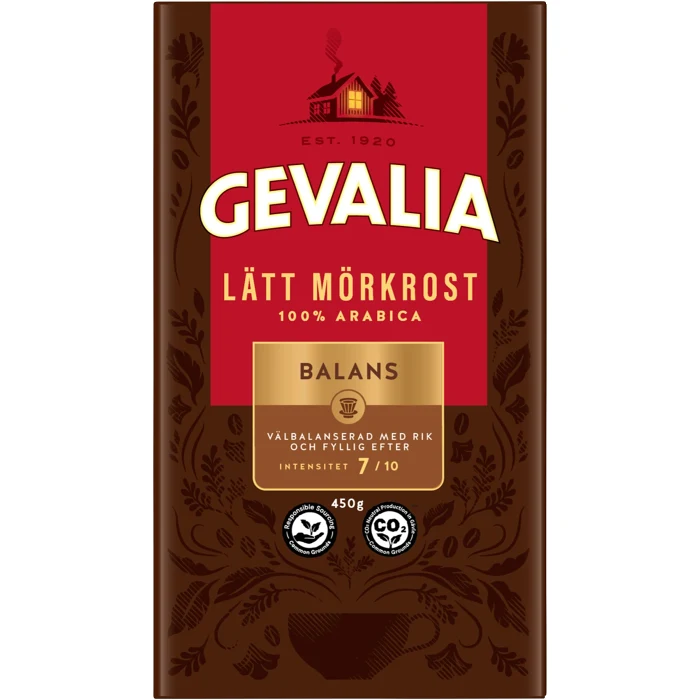 Bryggkaffe Lätt Mörkrost 450g Gevalia