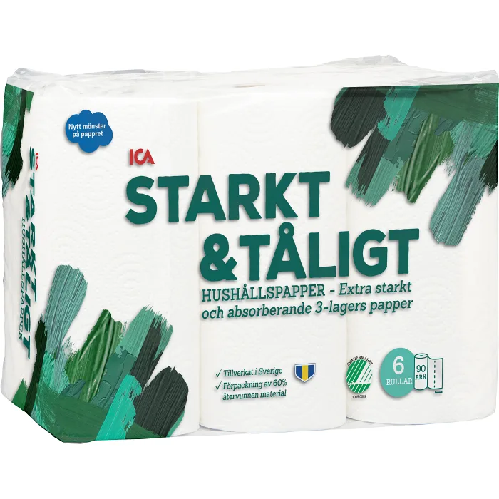Hushållspapper Starkt & Tåligt 6-p Miljömärkt ICA