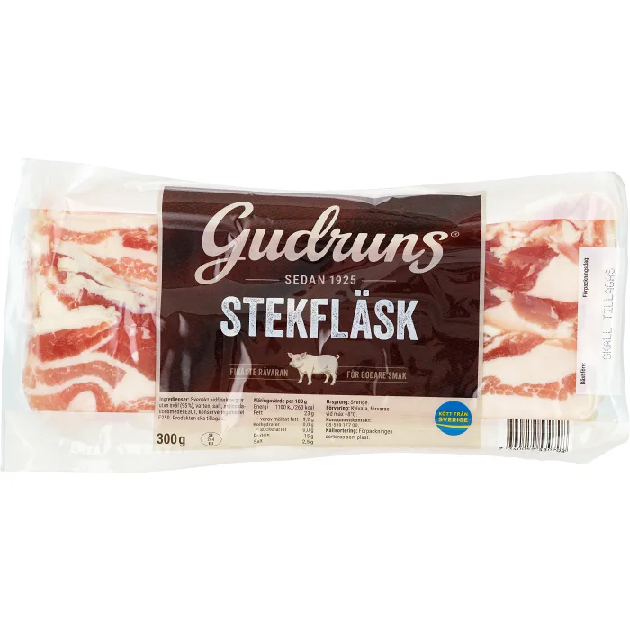 Stekfläsk Rimmat Skivat 300g Gudruns