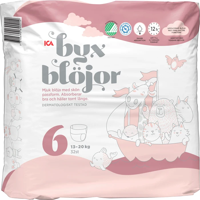Byxblöjor Strl 6 13-20kg 32-p ICA