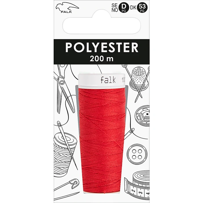 Sytråd röd syntet 200m Falk