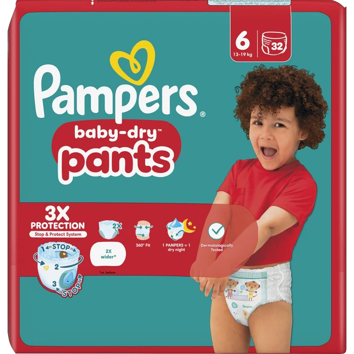 Byxblöjor Baby Dry Pants Strl 6 13-19kg VP 32p Pampers