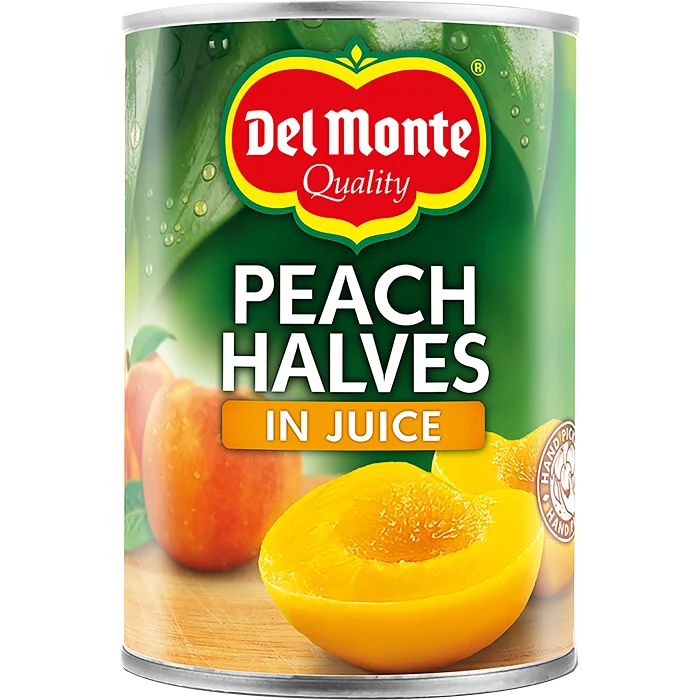 Persikohalvor i juice 415g Del Monte