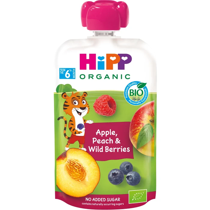Smoothie Äpple persika & blåbär 6m Ekologisk 100g HiPP