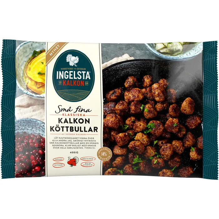 Små fina kalkonköttbullar Fryst 400g Ingelsta Kalkon